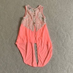 Rue21 Tops - Rue 21 coral/pink lacy tank top Rue21 Tops - Rue 21 coral/pink lacy tank top